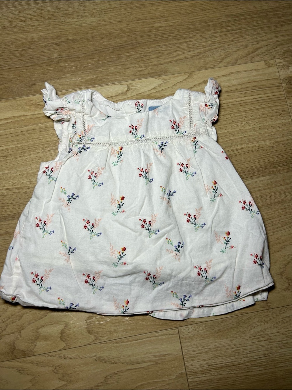 GAP Cream Baby Dress with Tiny Multicolor Floral Print